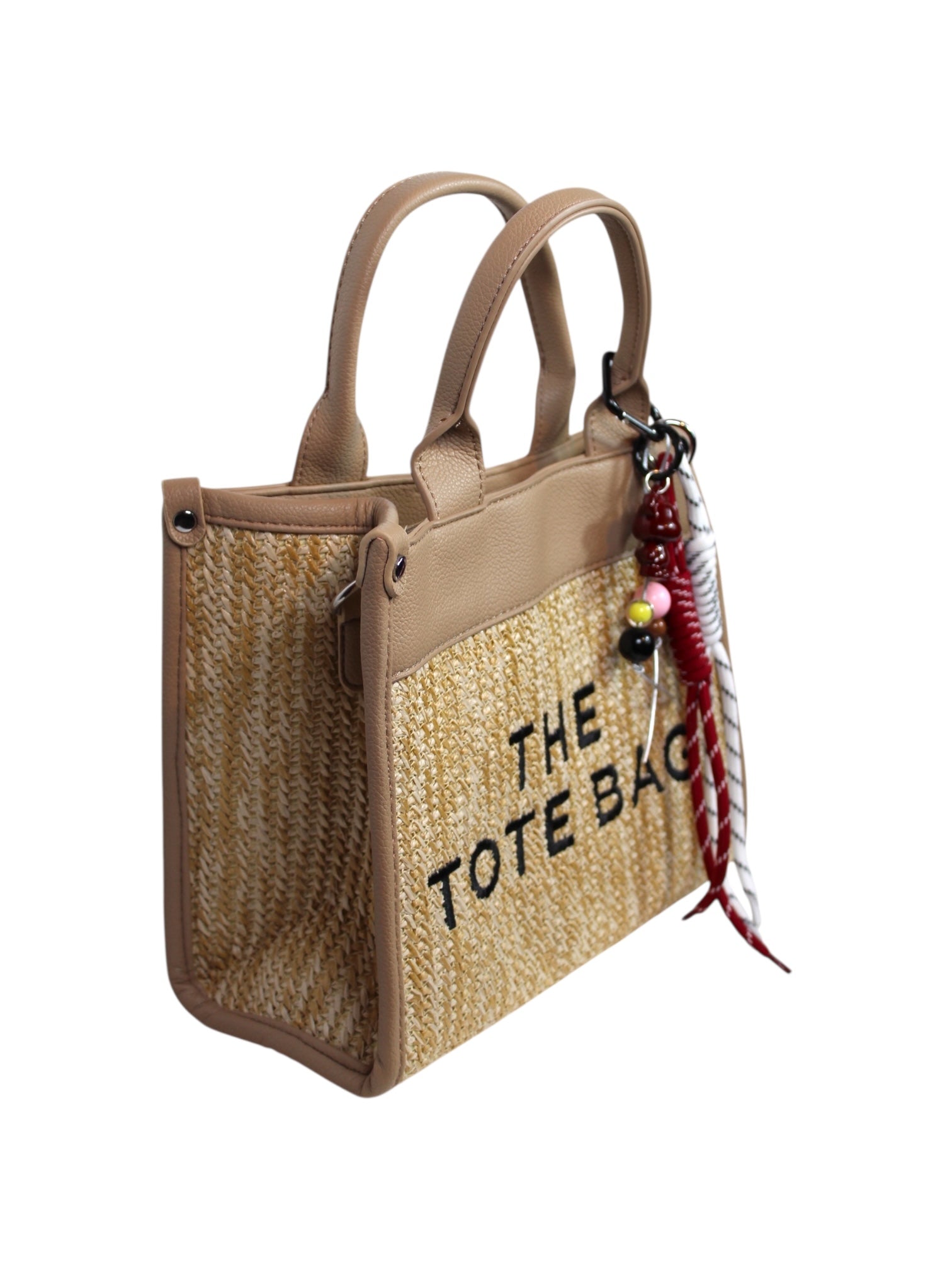 THE TOTE BAG Taupe & Rafia