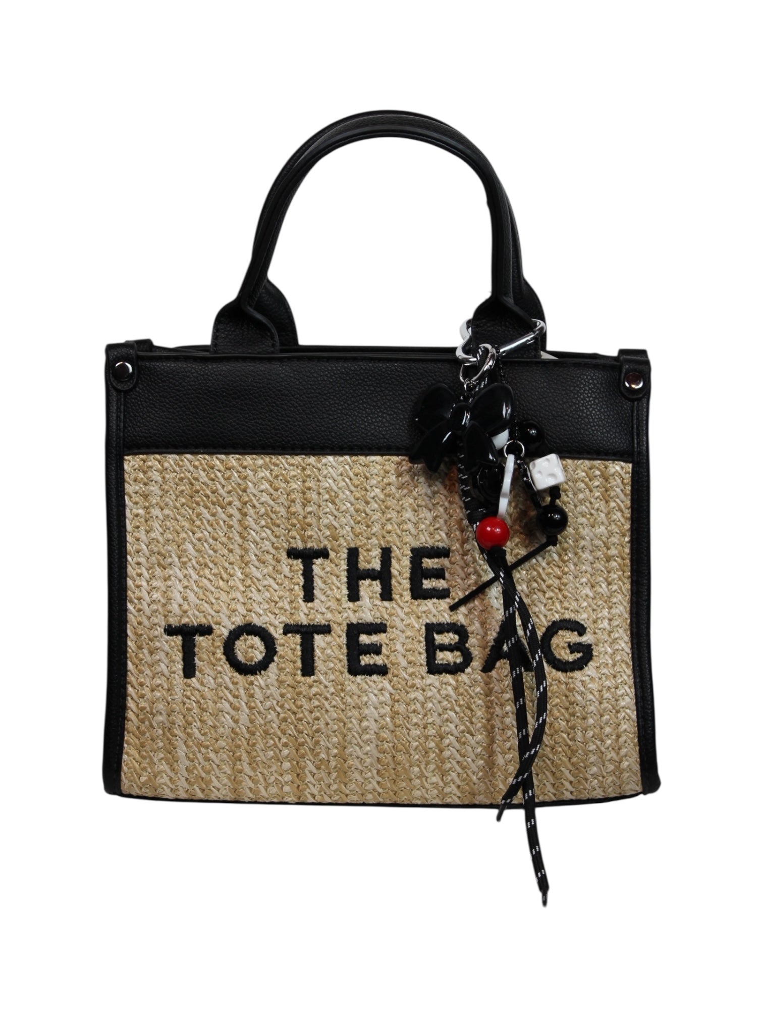 THE TOTE BAG Black & Raffia