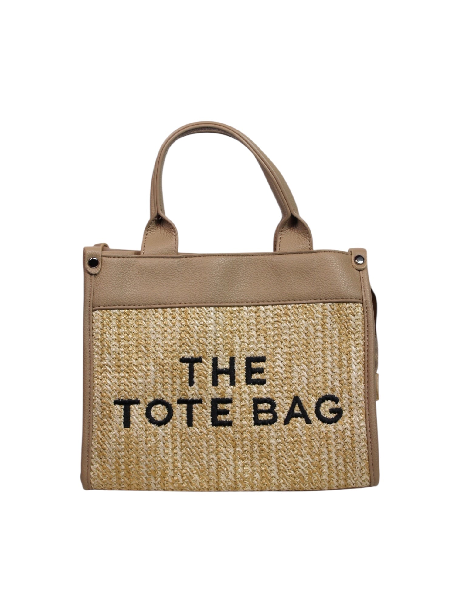 THE TOTE BAG Taupe & Rafia
